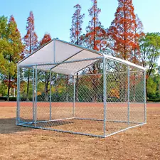 10x10FT Large Outdoor Dog Run House Kennel Pet Cage Enclosure Playpen Chain Link