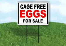 CAGE FREE EGGS FOR SALE BLACK RED Yard Sign Road with Stand LAWN SIGN