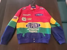 Vintage Jeff Hamilton Brand- Jeff Gordon Dupont M Rainbow Jacket Nascar