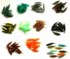 10 Ultralight Fishing Rubber Jig Soft Worm Lure Swimbait Artificial Perch,Trout