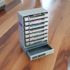 Nintendo SNES Cartridge Tower (8 cartridges) Case / Organizer / Storage / Holder