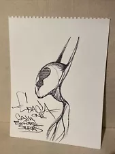 Greg Simkins lowbrow original signed drawing sketch Art Not Print Poster Craola