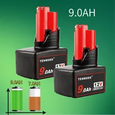 2X For Milwaukee For M12 12V Lithium 9.0Ah Extended Capacity Battery 48-11-2401