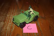 Vintage Andy Gard Army "Rat Patrol" Jeep, Recast Sitters, & Recast MPC MG - C