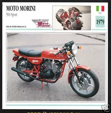 1979 Moto Morini 500cc Sport (484cc) Italy Bike Motorcycle Photo Spec Info Card