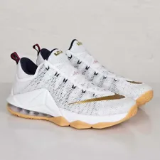 Nike LeBron 12 Low USA Size 8.5 724557-174 white gold