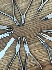 Eleven Orthodontic Pliers Lot Of 11 Braces Dentist Orthodontist