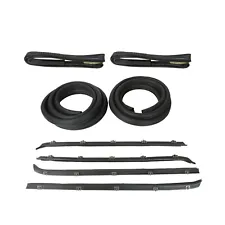 for Chevy GMC Truck Front Door Window Run Sweep Felts Weatherstrip Seals Kit Set