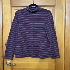 Eddie Bauer Stripped Turtle Neck Shirt, Cotton Tee, $5 SALE