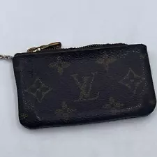 LOUIS VUITTON Brown Monogram Adele Pochette Cles Coin Wallet Purse Repurpose