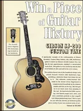 Gibson SJ-200 Custom Vine acoustic guitar 10th anniversary 2000 contest ad print