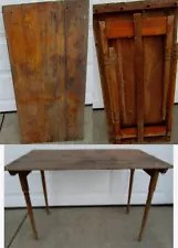 ANTIQUE WOOD FOLDING SEWING TABLE