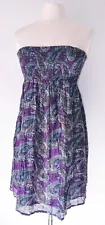 SALE! MKM Designs Purple Paisley Strapless Smocked Dress Medium