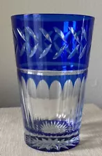 Imperial Estate Triumph Crystal Cobalt Blue Cut Clear Highball Tumbler Glass #1