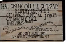 Lonesome Dove Hat Creek Cattle Co. wrapped canvas 24 x 36