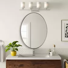 Chrome Bathroom Mirror, Oval Chrome Mirror for Bathroom 20X28 Inch, Polished Chr