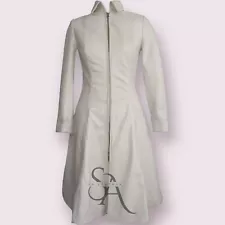 Women's Leather Dress 100% Handmade Genuine Lambskin White Leather Dress