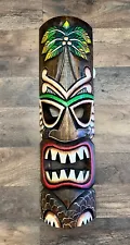 Tiki With Palm Tree Design Wall Decor 19" x 5.5"