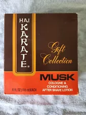 Vintage 1960’s Hai Karate Musk 4 Oz. Cologne & After Shave Set NIB