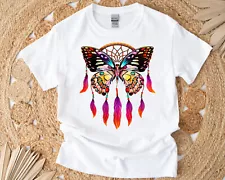 Dream Catcher Butterfly Womans Short Sleev T-shirt