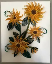 One-of-a-kind paper quilling wall art. Beautiful Sunflower See it to believe it