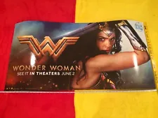 Wonder Woman movie poster 45.5" x 23" DS Super glossy Gal Gadot, Rare,Banner,bus