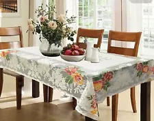 Cotton Dining Table Cover for 6 Seater Cream us