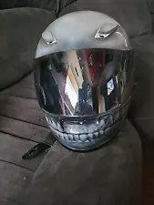 SHOEI Custom Air Brushed Skull Helmet With Tinted Visor Few Minor Scratches