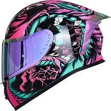 ILM Motorcycle Helmet Full Face with Mirrored&Clear Visors+2 Fins DOT Approved