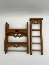 2 Vtg Wooden Country Farmhouse Wall Display Shelves With Heart Cut Outs & Rack