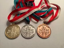 3 Special Olympics Gold Silver Bronze Metal Medal Medallion Awards