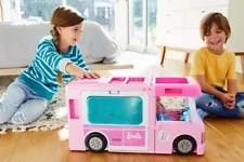 Barbie Camper Rv Mattel Pop Up Pink Van 3 In 1 Dream Home Vehicle Play Set 60Pc.