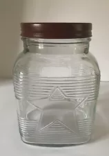 Vintage-Style Star Glass Farmhouse Jar - Hoosier Cabinet style Jar