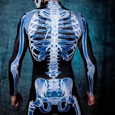 Skeleton Frame Printed Jumpsuit Men & Women Halloween Costume