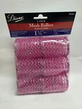 Diane Vintage Hair Mesh Rollers, 1 3/4" Pink- 6 Pack