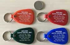 Lot of 4 Molina Auto Sales Mayaguez Puerto Rico Keychains Key Rings #34446