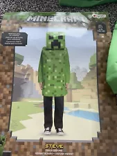 Boys Size Large 10-12 Minecraft Steve Halloween Costume Halloween