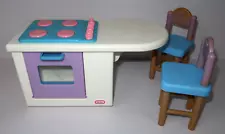 Little Tikes My Size Barbie Kitchen Island w/Two Stools Oven Stovetop 1990's