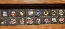 NHL Logo Eastern Conference Puck Set of 16 In Acrylic Cases