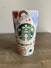 Starbucks Ceramic Tumbler Cup Teacher Graffiti Back To School 12 oz