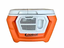 Coolest Cooler Orange with Blender Bluetooth Speaker Rechargeable Battery Wheels