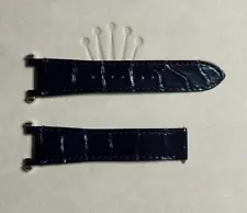 OEM 18x16 mm Cartier Pasha Dark Blue Alligator Leather Watch Strap