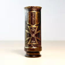 Trench Art WWII WWI German Iron Cross Shot Glass Flak Brass Memorabilia