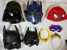 Batman, Transformers, Spider-Man + Mask Lot Super Hero For Halloween READ