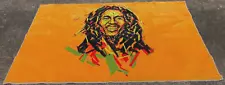 Bob Marley Reggae Music Orange Artistic Rectangle Area Room Carpet Rug 76" x 53"