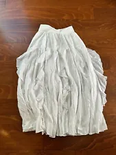 Luna Luz Bustle White Parachute Pick-Up Hitch Skirt Large Gypsy Cotton Tiered