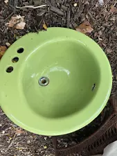 Vintage Kohler Green Sink Round Mid Mod Retro