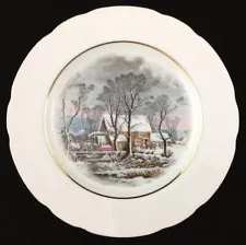 Vtg 1977 Currier and Ives Cookie Plate Award for Avon Sales Rep 8" Made in Japan