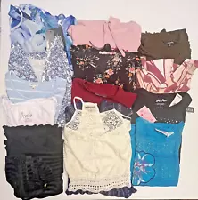 WOMENS SIZE L LOT OF 14 NEW & USED TOPS & DRESSES AEROPOSTALE, BY & BY EXPRESS