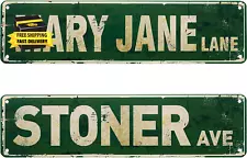 2 Pieces Vintage Exit Sign Decor Retro Avenue Street Sign Lane Sign Metal Tin St